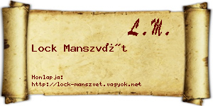 Lock Manszvét névjegykártya